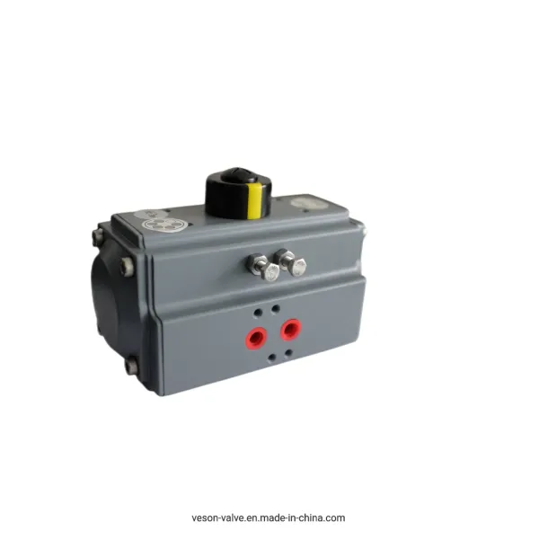 Epoxy Coated Hard Anodized Aluminum Pneumatic Actuator with Double-acting Cylinder for Valve Operation