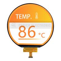 3.6 Inch Circular TFT LCD Display 544x506 Resolution IC ST72566 LVDS