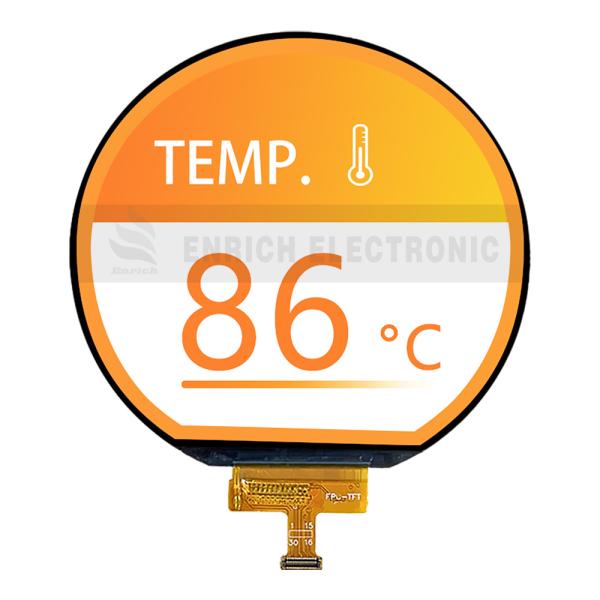 3.6 Inch Circular TFT LCD Display 544x506 Resolution IC ST72566 LVDS