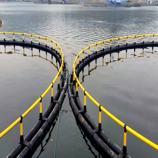 Support OEM custom diameter (10m/15m/20m) circular HDPE fish cage, adjustable support spacing & footboard quantity, free technical drawing support.
