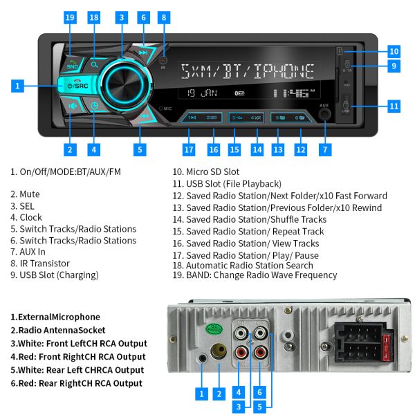 GRANDnavi Single Din Multifunction MP3 Car Player AUX Автомобильное радио USB Автомобильное стерео IR дистанционное управление