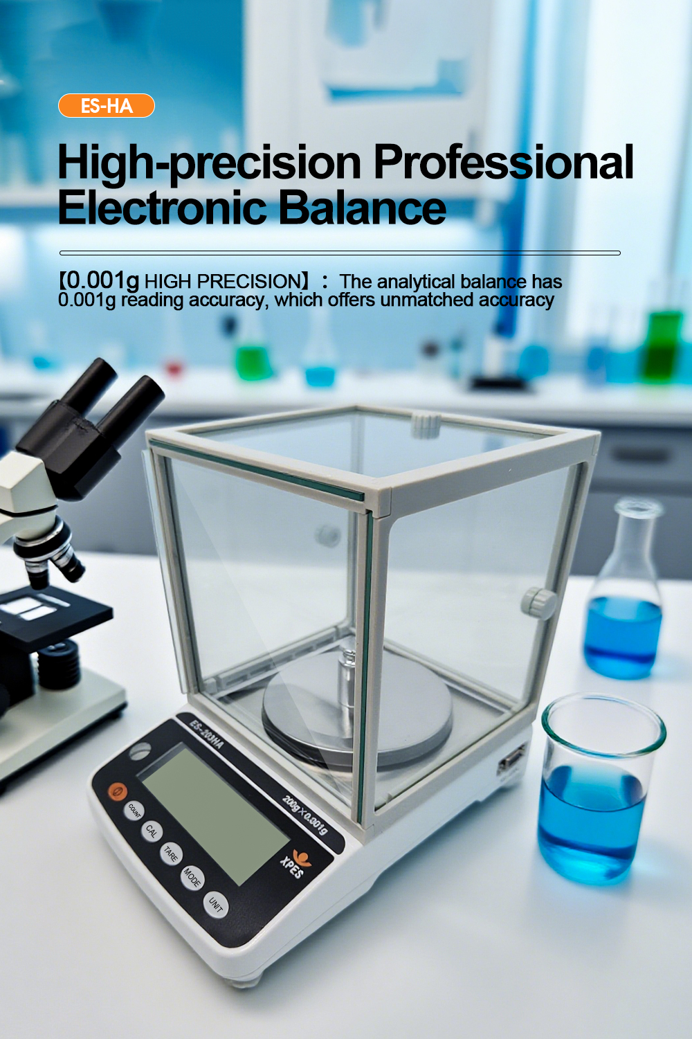 Electronic Balance 100g-1200g Range High Precision 0.01g Resolution Laboratory Balance with Hood Shield for Laboratory Weighing
