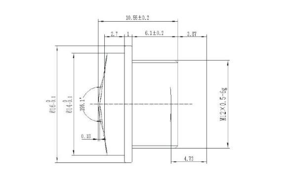 1/3, 2.1mm  Super wide angle of view HFOV 138 degree Megapixel Autmotive lens CCLA13021MPF