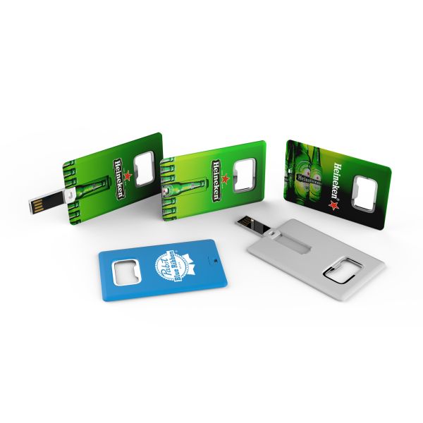 Пластиковый привод USB кредитной карточки внезапный с USB 2,0 128GB консервооткрывателя бутылки металла