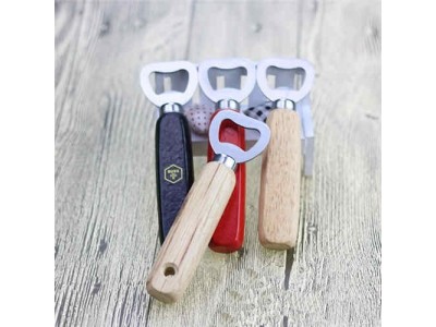 Wooden Handle Stainless Steel Beer Bottle Opener,Unique wooden handle staineless steel beer bottle opener, printed logo
