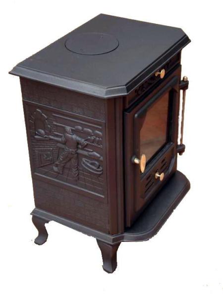 Antique Wood Burning Cast Iron Garden Chimney Fireplace For BBQ