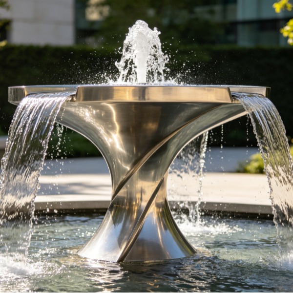 Stainless Steel Water Feature Customizable Outdoor Garden Fountain Sculpture for Public Spaces and Commercial Landscape Enhancements