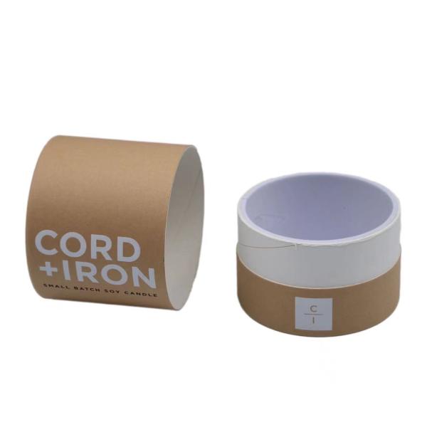 Dia 102mm*158mm Kraft Tube Box Luxury Candle Packaging Boxes Rolled Edge