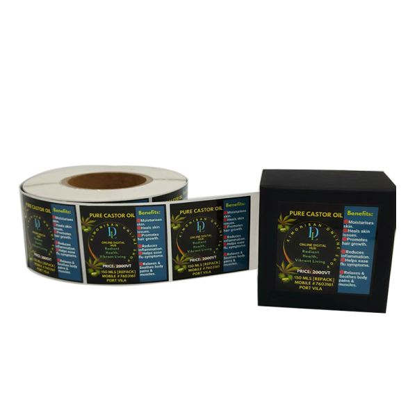 Custom Logo Box Paper Labels Tag Vinyl Cosmetics Box Sticker Adhesive Printing Waterproof Labels Printing
