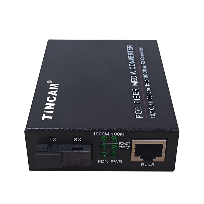 TiNCAM Gigabit PoE+ Fiber Media Converter 20km Single-Mode Single Fiber SC 48W PoE Power Supply 1000Mbps Ethernet to Fiber for IP Cameras WiFi APs & CCTV Networks – TBC-PSF5101E-S20A