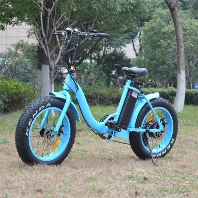 Weight ≤ 55kg Womens Electric Bike High Braking Performance Light Blue Color