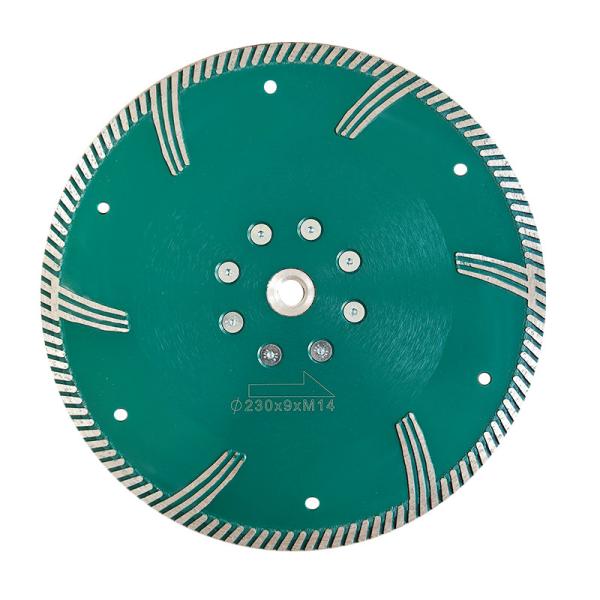 Disque de coupe turbo en diamant de granit dur avec M14 Diamètre de la bride 125 mm 230 mm