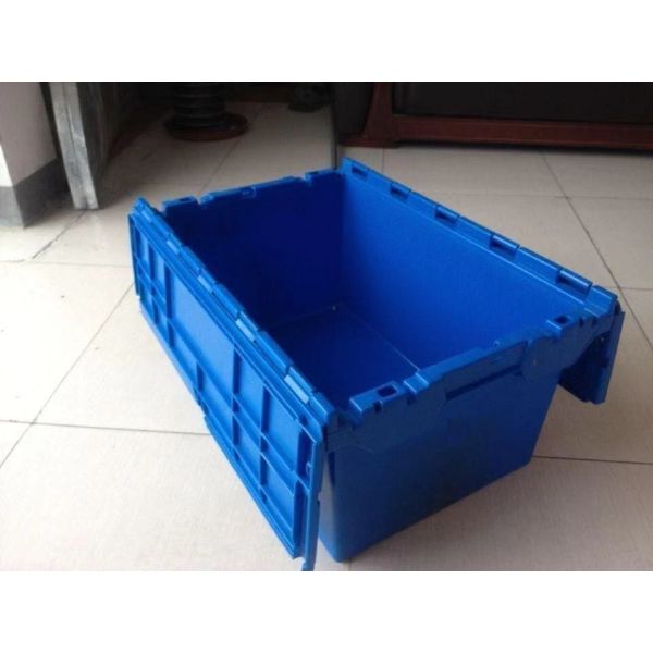 Transparent Foldable Plastic Crates 600*400*360mm Solid Box Style for Stackable Storage