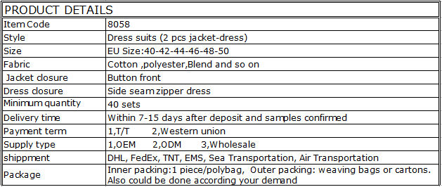 wholesale clothing women dress suit styles 