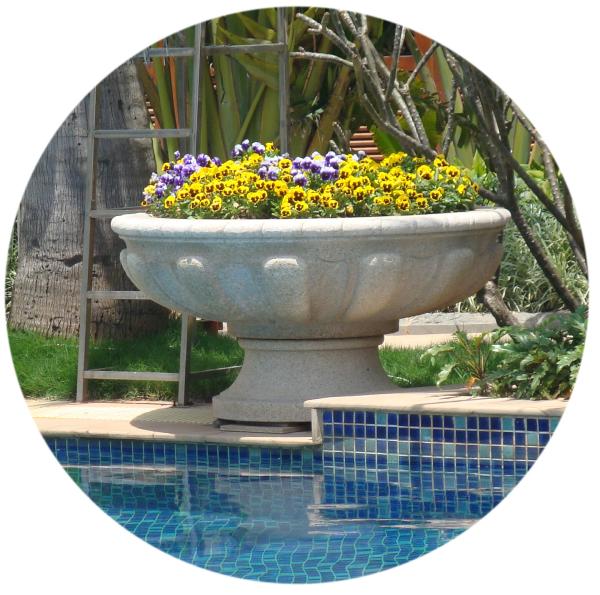 Garden Stone Flower Pot, Stone Carved Planter, Marble Granite Flower Pot (YKFP-1)