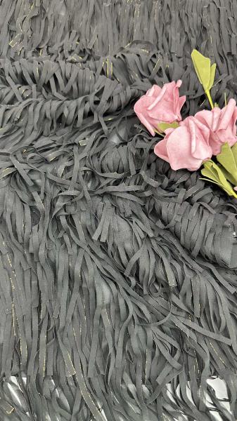 Pleated Corded Lace Fabric for Wedding Dresses Custom Colors