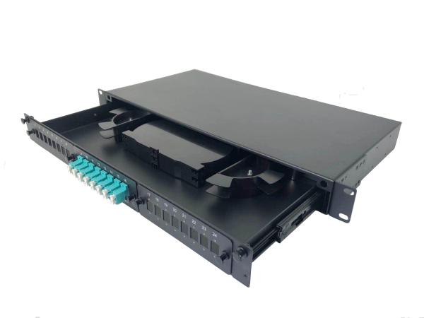 24 Port Fiber Optic Patch Panel Duplex 19 OM3 LC UPC Rack Mounted Patch Panel