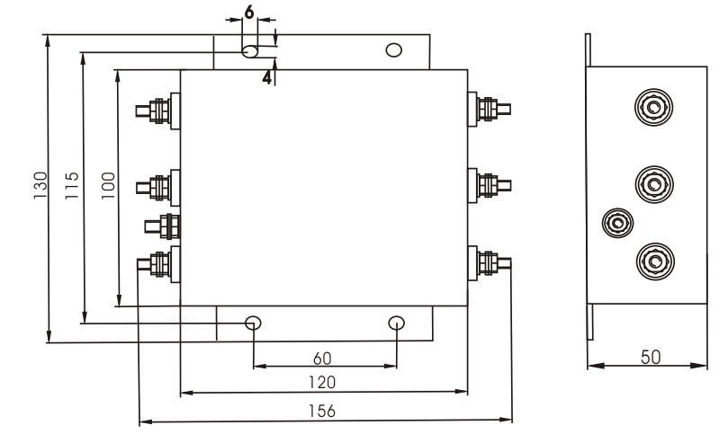 Трехфазный трехлинейный фильтр EMI Filter DAC4 30A 60A emi фильтр мощности 100amp 380V