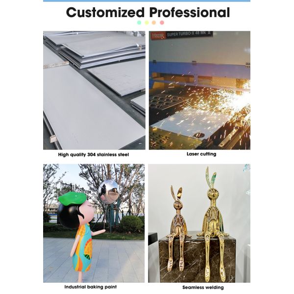 Customizable Design Durable Stainless Steel Sculpture for Indoor & Outdoor Use