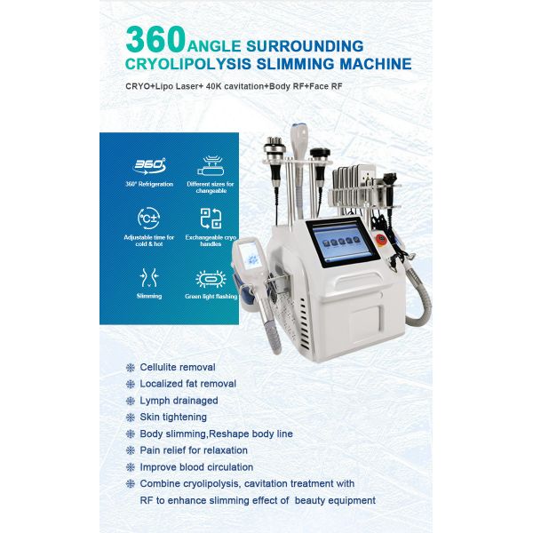 Замораживание RF жирное уменьшая кожу машины 360 затягивая оборудование Cryolipolysis