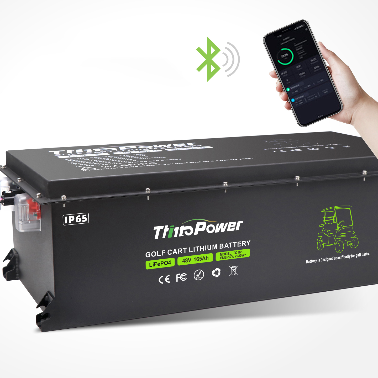 Golf Cart Lithium Battery 48v 165Ah Capacity Compatible with Excar Models for Power
