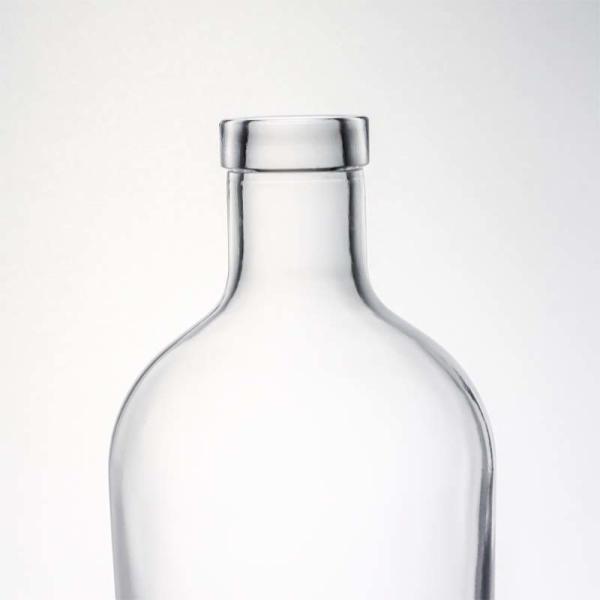 Screw cap 750ml 1000ml clear flint gin rum champagne liquor glass bottle with wood cork