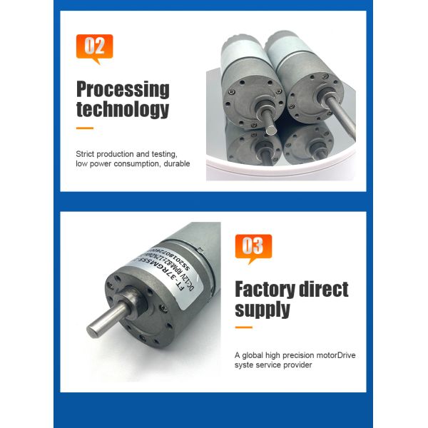 FT-37RGM555 High Torque Lower Speed Coffee Machine Motor DC Slow Speed Motor 12V 3-5RPM Coffee Grinder Motor