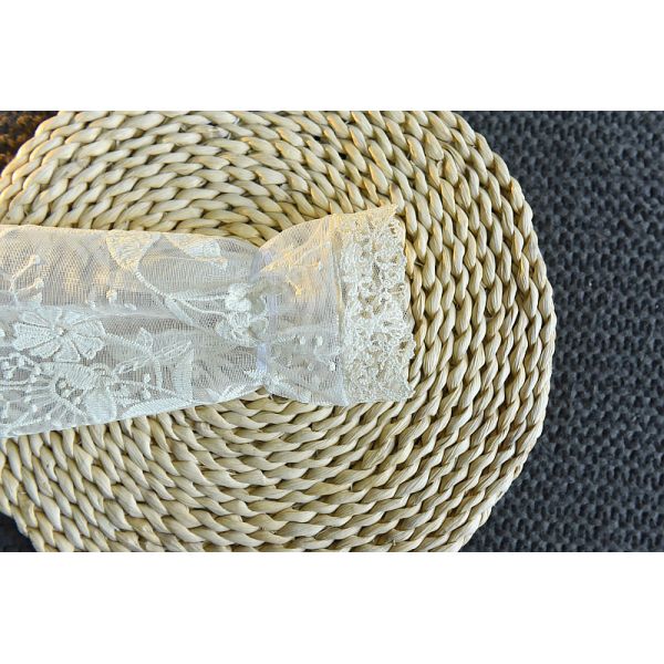 24in Embroidered Lace Children'S Dress Clothing Beige Long Sleeve Princess Wedding Dress