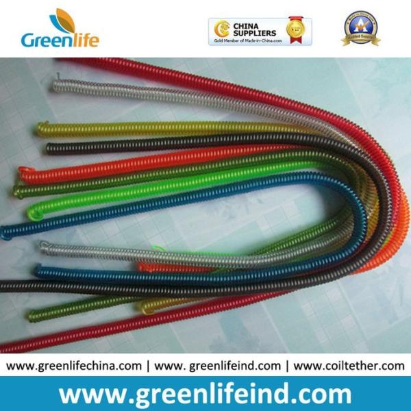 Steel Wire Spring Coiled Fishing Rod Leash wait for Metal Hooks on Two Ends