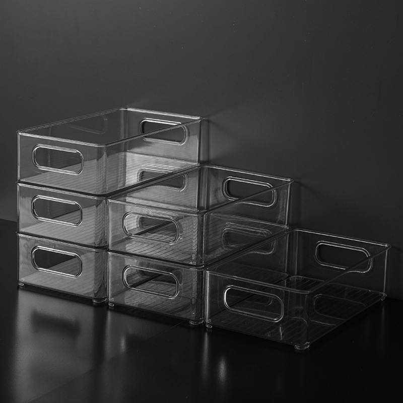 Premium Fridge Organizer  Food Grade Plastic Large Capacity Clear Bins for Refrigerator Storage Kitchen Cabinet Organizer