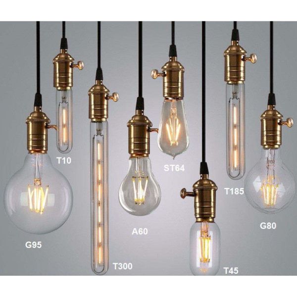 3000-6000K E27 Edison Bulb Led Filament Lamp 220v Filament A60 Edison Led Bulb Light
