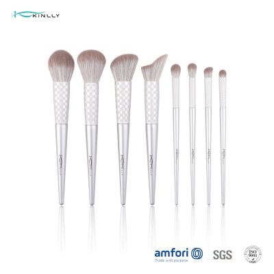 Cruelty-Free Synthetic Fiber Bristles​ 8pcs Face Makeup Brush Set,Wooden Handle And Aluminium Ferrule