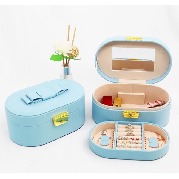 Conjunto de joyas cuadradas caja de regalo mini caja para mujeres chicas moda sólida de lujo portátil PU de cuero de PVC cartón