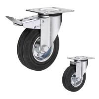 Chargement 200kg noir roulettes en caoutchouc solides de 8 pouces portables