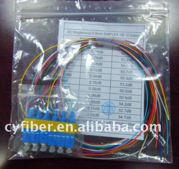 光ファイバー ピグテール LC SC ST FC PC UPC APC シンプレックス シングルモード SM 0.9MM 光ファイバー パッチ コード ピグテール