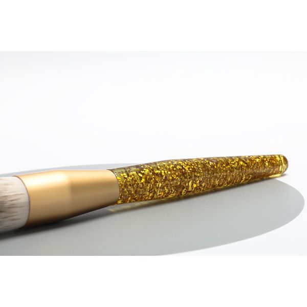 OEM Short Round Domed Liquid Foundation Makeup Brush With Longer Glitter Handle