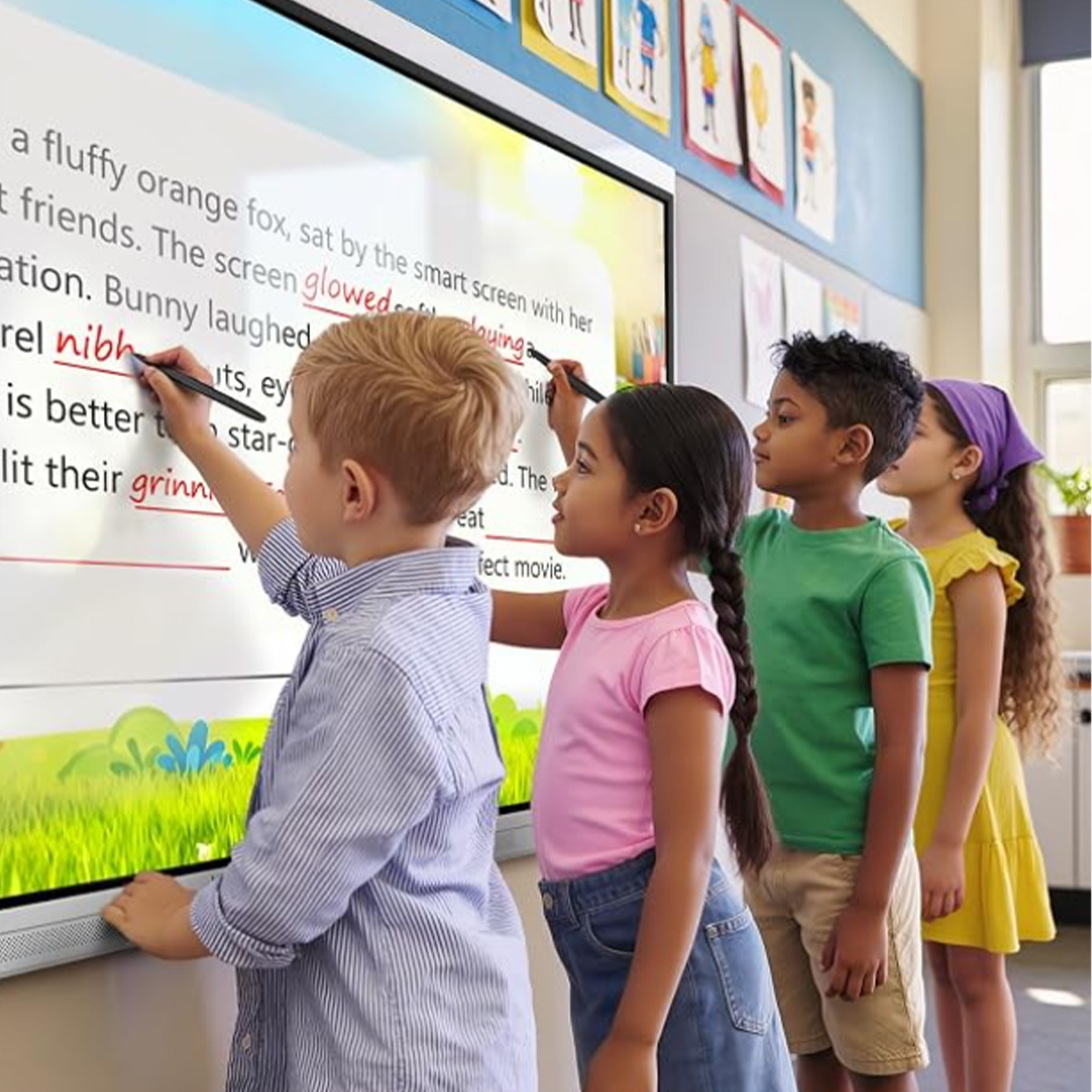 75 Inch AI Education Board with 40 Point Touch and Google AI Integration for Smart Interactive Display