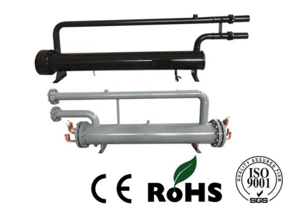 Ground Source Heat Pump Shell Tube Evaporator , Copper Tube Heat Exchanger