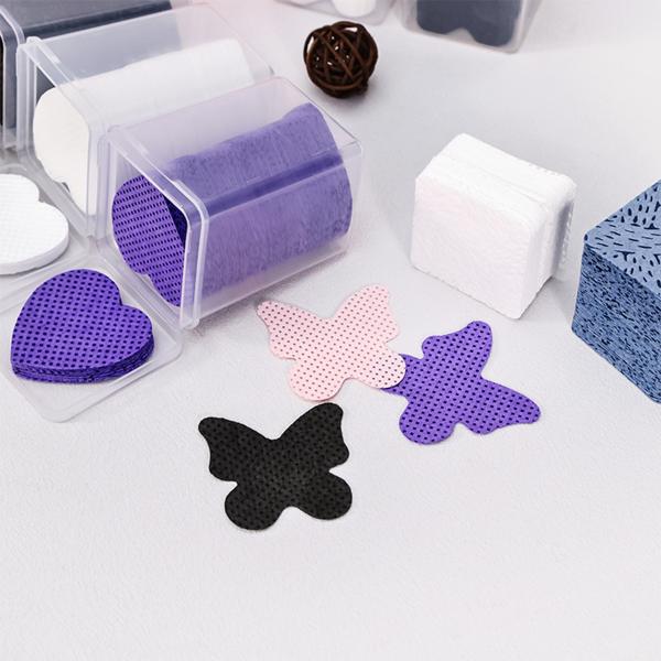 Lingettes dissolvantes pour vernis à ongles violet, rose et noir, 200 pièces/boîte, lingettes préparatoires colorées