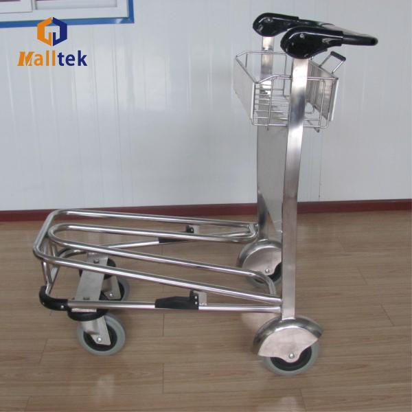 Charge de 250 kg de chariot d'aéroport en acier inoxydable 2 roues de niveau 4 avec freins