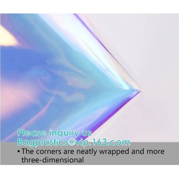 Neon Rainbow Hologram PVC Tote Bag custom holographic handbag PVC handle beach bag,Cosmetic Makeup Travel Pouch,Zipper