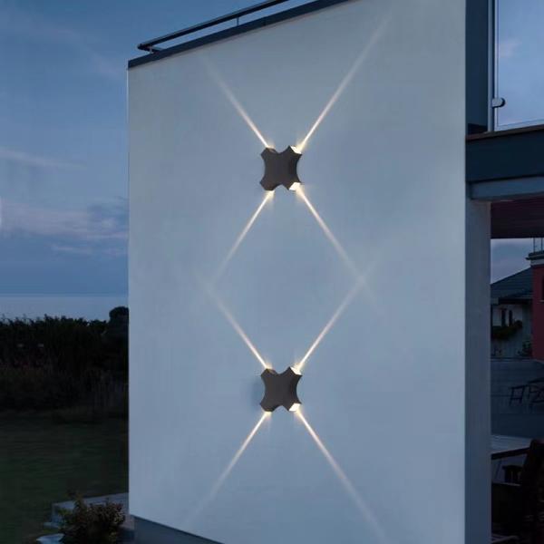Lâmpada de parede exterior 220V 155x155x40MM preto de alumínio