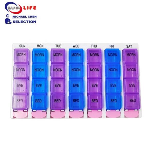 28 compartments Pill case promotional gifts pill box button children