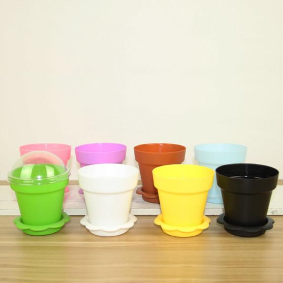 Creative Multi-Colored Plastic Mousse Flower Potted Cake Cups For Party Supplies Baking Pastry Tools