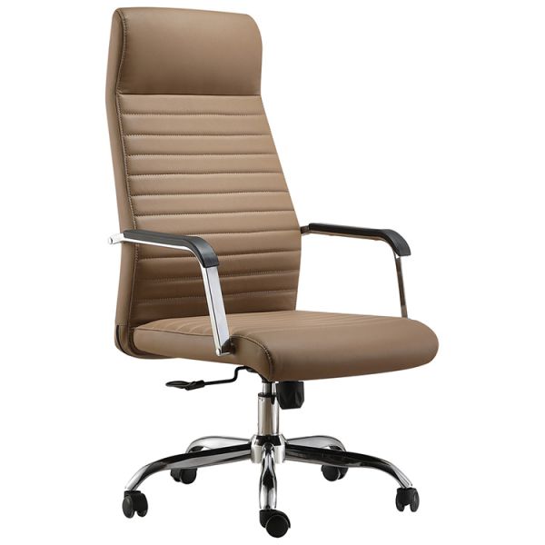 Stacking Leather Executive Leather Office Swivel Chairs 320m Base Metal Frame SGS