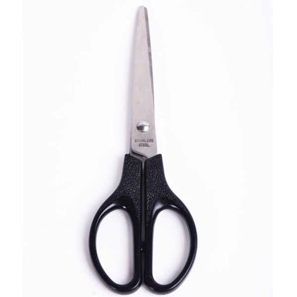 Hot selling wholesale office and school supplies 6.5 inch black multipurpose carbon steel student scissor