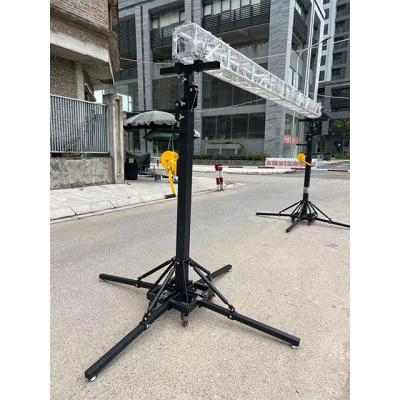 6M Height Telescopic Mobile Truss Lift Stand Square Sound Lighting Events Hand Crank Stand