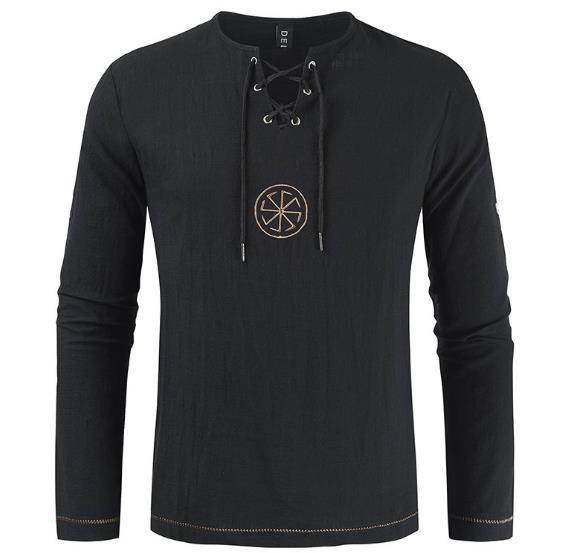 Oem Clothing Manufacturer China 100% Linen Shirt Casual Long Sleeve With Drawstring