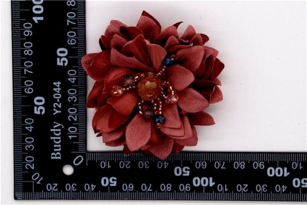 Hand Sintered Edge Flower /girl flower made of satin ribbons/Hand-simulated flower Various colors Fabric, wool