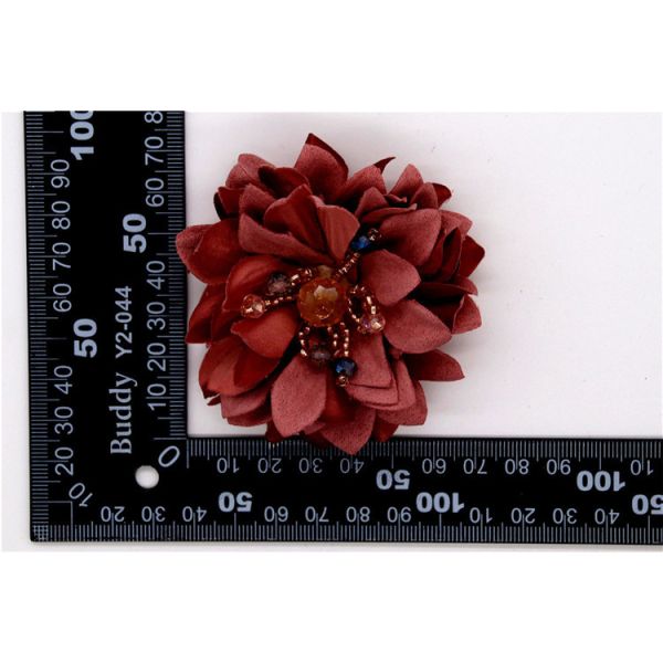 Hand Sintered Edge Flower /girl flower made of satin ribbons/Hand-simulated flower Various colors Fabric, wool